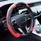 Xizopucy Black and Red Steering Wheel Cover Microfiber Leather Sporty Car Accessories for Men and Women,Breathable Non-Slip Universal Fit 14 1/2-1...