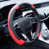 Xizopucy Black and Red Steering Wheel Cover Microfiber Leather Sporty Car Accessories for Men and Women,Breathable Non-Slip Universal Fit 14 1/2-1...