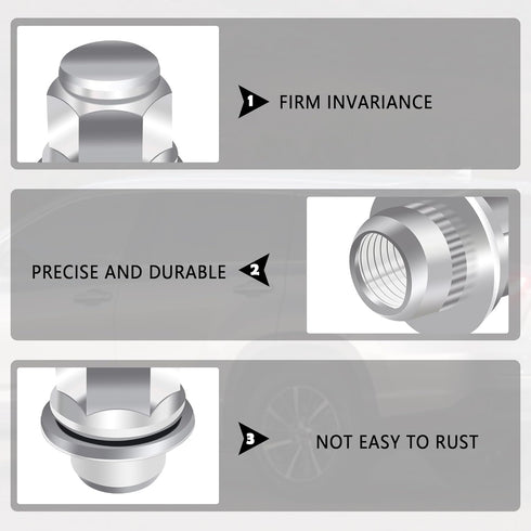 10PCS M12x1.5 Lug Nuts Set,Chrome-Plated Steel Wheel Locks Lug Nuts with Washer Replaces OEM#90084-94001,Lug Nut Lock Set Compatible with Toyota C...