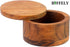 Acacia Wood Salt or Spice Box with Swivel Cover perfect for keeping table salt, gourmet salts, herbs or favorite seasonings, close at hand on your...