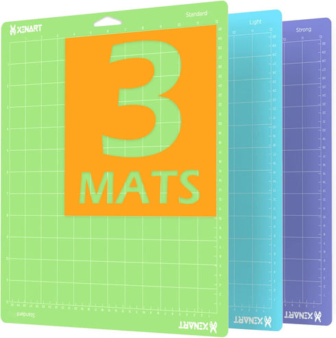 Cutting Mats for Cricut Maker 3,Explore 3,Maker,air 2,12x12 inch Standard+Light+Strong Grip 3 Mats Xinart 12x12" Variety Adhesive Replacement Cut ...
