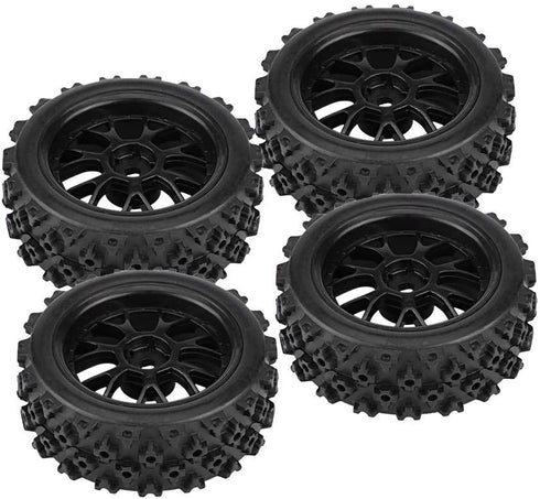 4PCS Replacement Tires for RC 1:10 Car, Racing Off Road Vehicle Tires Rubber Tyre Wheel Rim(Black)...