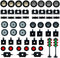Wheels and Axles,Traffic Light ,Tires Bulk Lot - Building Bricks Block Education Wheels Set Toy Compatile with Major Brands, 52 pcs, over 6 years ...