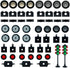 Wheels and Axles,Traffic Light ,Tires Bulk Lot - Building Bricks Block Education Wheels Set Toy Compatile with Major Brands, 52 pcs, over 6 years ...