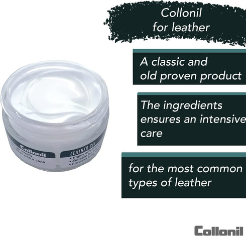 Collonil Leather Gel 2.02 Fl Oz – Leather Care for Smooth and Suede Leather– Dirt & Water-Repellent – Leather Conditioner & Leather Care for Furni...