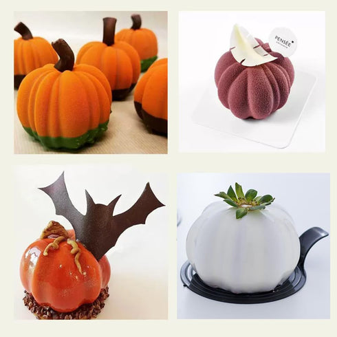 Pumpkin Silicone Mold 6 Cavities Cupcake Baking Pan Mousse Tray Molds Kitchen Cake Decoration Fondant Mold for Halloween...