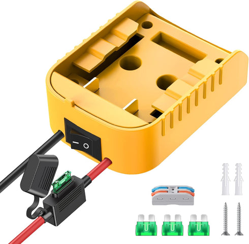 Power Wheels Adapter for Dewalt 20V Battery Adapter Power Wheels Battery Conversion Kit with Switch, Fuse & Wire Terminals, 12AWG Wire, Power Conn...