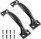 2 PCS Gate Handle Pulls, 4" Pulls in Black, Garage Door Pull Handle with Screws for Outdoor, Drawer & Garage (Black, 4 Inch)...