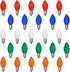 25 Pack C7 LED Christmas Lights Replacement Bulbs,Ceramic Multicolor Christmas Light Bulbs 0.6Watt Dimmable E12 LED Replacement Bulbs for Christma...