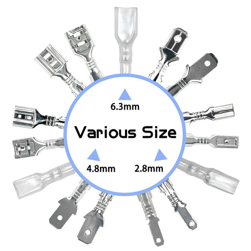 320 PCS 2.8/4.8/6.3 mm Quick Splicing Spade Connector Crimping Terminal Holder Classification Kit, with Insulating Sleeve, Electrical Terminal for...