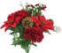 Admired By Nature 14 Stems Artificial Poinsettia Bouquet Fake Christmas Flowers, Faux Velvet Poinsettia Carnation Christmas Bush for Home Decor, H...