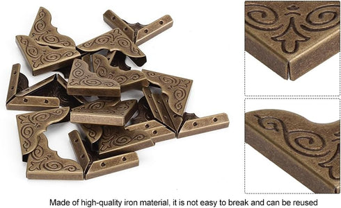 20pcs Bronze Metal Book Corner Guards Scrapbook Photo Album Diary Cover Corner Decorative...