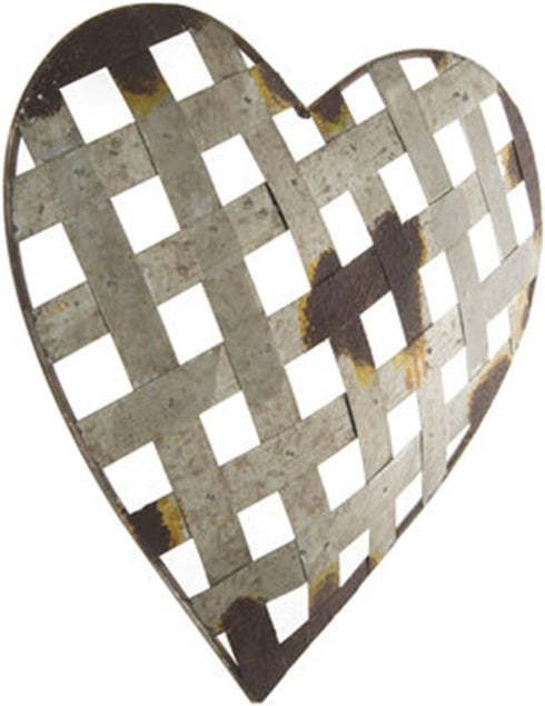 Mission Gallery Silver Metal Heart for Wall Decor - Piece of Art for Home Interior in Distressed Rustic Style...