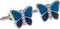 Butterfly Blue with Crystals Cufflinks in a Presentation Gift Box with a Polishing Cloth...
