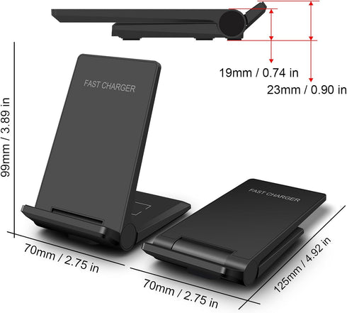 Wireless Charger, 2 in 1 Wireless Charging Stand Dock Foldable 20W Fast Charging for iPhone 15 Pro 14 13 12 11 Pro Max XS,AirPods, for Samsung Gal...