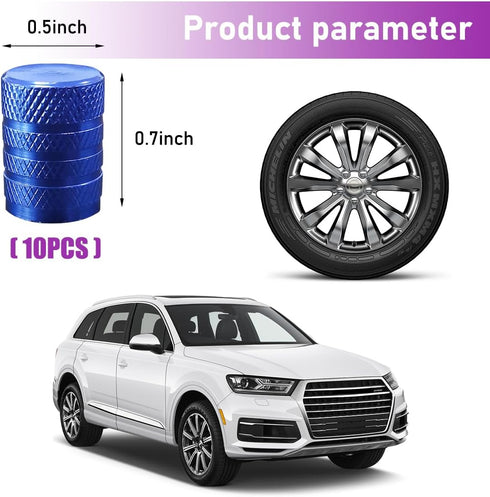 10 PCS Car Tire Valve Stem Caps, Anodized Aluminum Wheel Stem Covers, Corrosion Resistant Car Tire Air Caps, Vehicle Exterior Accessories for Car,...