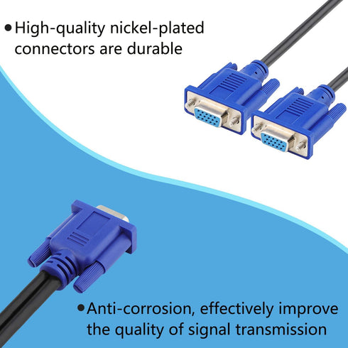 PASOW VGA Splitter Cable 1080P Dual VGA Monitor Y Cable 1 Male to 2 Female Adapter Cable Only for Screen Duplication - 1.5 Feet (No Screen Extensi...