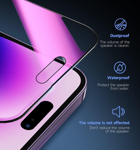 2 PACK Compatible with iPhone 14 Pro Max Privacy Screen Protector 25 Degree Anti Spy Tempered Glass Easy Installation Frame Gradient colorful anti...