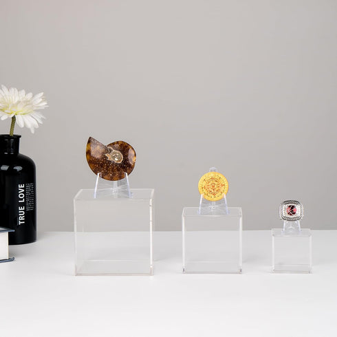Clear Acrylic Souvenir Collectables Display Case Holder Box, Acrylic Easel Display Stand Box and Stand Holder for Watches Capsules Challenge Medal...