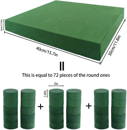 Dry & Wet Floral Foam Bricks, 15.7 x 11.8’’ Large Green Styrofoam Foam Blocks for Fresh Artificial Flowers Arrangements Wedding Florist Supplies A...