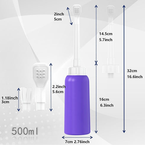 2Pcs-Pack Pink+Green 17oz Peri Bottle for Postpartum & Perineal Care,500ml Portable Travel Bidet for Personal Hygiene Cleaning...