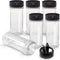 RoyalHouse 6 Pack 5.5 Oz Plastic Spice Jars with Black Cap, Clear and Safe Plastic Bottle Containers with Shaker Lids for Storing Spice, Herbs and...