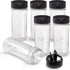 RoyalHouse 6 Pack 5.5 Oz Plastic Spice Jars with Black Cap, Clear and Safe Plastic Bottle Containers with Shaker Lids for Storing Spice, Herbs and...