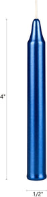 Mega Candles 20 pcs Unscented Metallic Dark Blue Exquisite Mini Taper Spell Candles, 4 Inch Tall x 1/2 Inch Diameter, Magic Chimes, Enchantment, R...