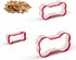Bone Cookie Cutters Set for dog treats, 3 Piece Dog Bone Biscuit Cutters Set with Red Environmental PVC for Baking...