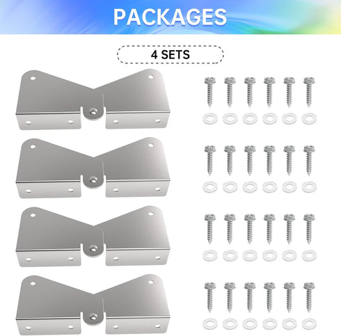 4 Pcs Gutter Extension Hinge, Gutter Downpipe Extension Hinge, Downspout Extension Flip-Up Hinge,Easy DIY Install on Any Size Rectangle or Square ...