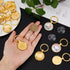 DICOSMETIC 20 Sets Blank Cabochon with Keychain Set Golden Alloy Pendant Cabochon Settings and Glass Cabochons DIY Blank Dome Keychain Making Kit ...