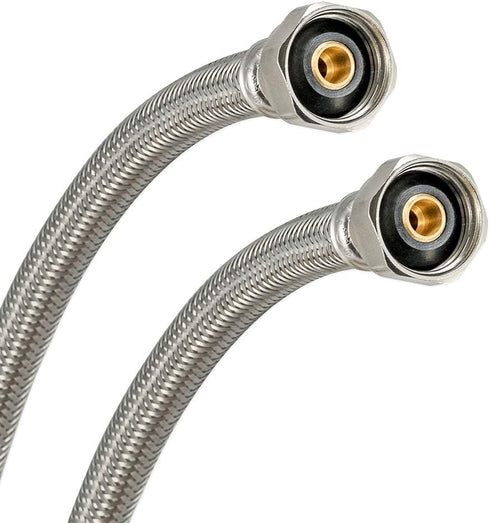 Eastman 48 Inch x 1/2 Inch FIP Flexible Faucet Connector, Braided Stainless Steel Supply Hose Line, 48021...