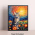 Bestbuddy Pet 8X10 Unframed Starry Night Van Gogh Inspired Cute Sitting American Shorthair Cat House Pet Friend Family Animal Clinic Oil Painting ...