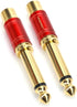 MOBOREST 1/4 in to RCA Female Pure Copper Adapter, 6.35mm Mono TS Plug Male 1/4 inch to RCA Female Stereo Interconnect Audio Adapter, (Red-2Pack)...