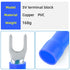 300 Pcs Blue 16-14 AWG Insulated Fork Spade U-Type Wire Connector Electrical Crimp Terminal...