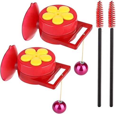 Hummingbird Feeder for Window Small Yellow Flower Feeders with Perch Plastic Bird Feeder Red...