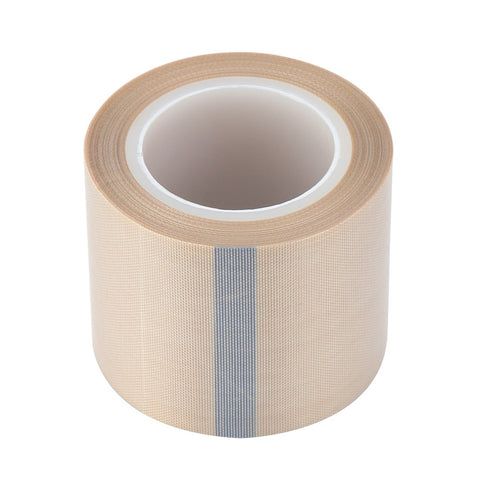 2" Width x 11 Yard Roll PTFE Coated Fiberglass High Temperature Tape with Silicone Adhesive Cloth, Release Surface on Heat sealers Beige...