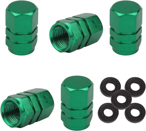 WINKA 5Pcs Car Tire Valve Stem Caps Hexagon Aluminium Alloy Dustproof Valve Stem Covers Universal for Cars with O Rubber Ring Wheel Valve Cap Tire...