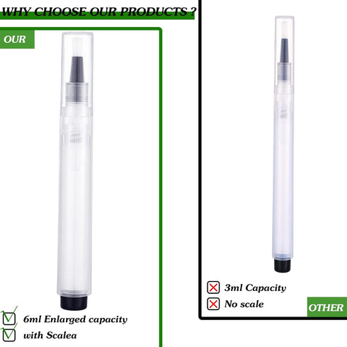 6ml Touch up Paint Pen Fillable Paint Brush Pens Clear Furniture Pen Press Wall Painting Supplies Cabinet Paint Kit for Wall Wood Repair (10)...