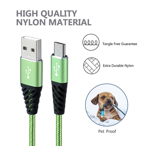 Micro USB Cable 6FT 4-Pack Phone Charger Android Nylon Braided Android Charger Cables Fast Charging Compatible with Samsung Galaxy J8/J7/S7/S6/Edg...