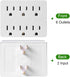 6 Outlet Wall Adapter, FiiMan UL Listed 3-Prong Grounded Outlet to The Side, Wall Plug Side Access Adapter, 6 Way Outlet Extender Tap, White (1 Pa...