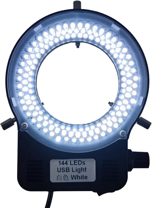 USB LED Ring Light Illuminator, 144 64 LED White Adjustable Lamp for Industry Monocular Binocular Trinocular Stereo Video Lens Microscope & Camera...