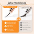 modelones Nail Art Brushes, Super Fine Thin Liner Nail Brush Set Sizes 7/11/15/20mm for Nail Gel Polish Painting Designs with Acrylic Rhinestone H...