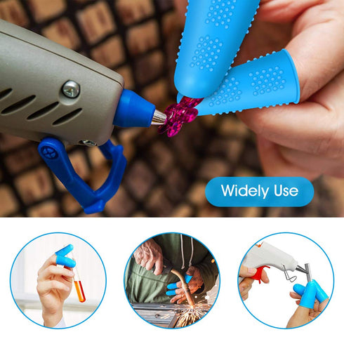 24PCS Hot Glue Gun Silicone Finger Protectors Caps Covers,Hot Glue Gloves Finger Guard Protectors Accessories for Wax Rosin Resin Adhesives Scrapb...
