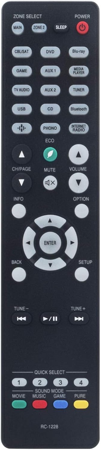 RC-1228 Replacement Remote Control fit for Denon AV Receiver AVR-X2300W AVR-X3300W AVR-X2400H AVR-X5200W AVR-S730H AVR-S930H AVR-X2200W AVR-X3400H...