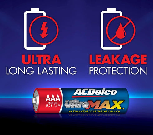 ACDelco UltraMAX 20-Count AAA Batteries, Alkaline Battery with Advanced Technology, 10-Year Shelf Life, Recloseable Packaging...