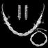 Unicra Wedding Jewelry Sets Silver Rhinestone Necklace Earrings Bracelet Sets Prom Jewelry Accessories for Women and Brides...
