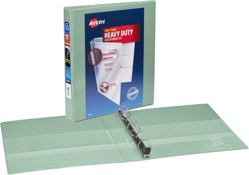 Avery Heavy-Duty View 3 Ring Binders, Customizable Cover, 1 Inch Slant Rings, 1 Sage Binder (79818)...
