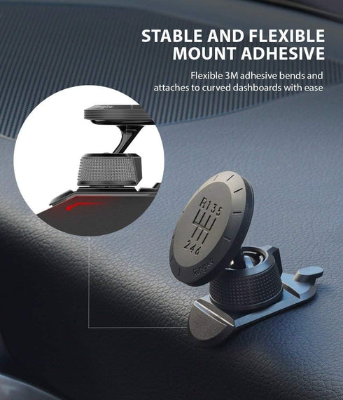 Ringke Magnetic Gear Phone Car Holder with Carbon Fiber Pattern Swivel Lock Universal Powerful Neodymium Magnet 360° Rotation Premium Space Saving...