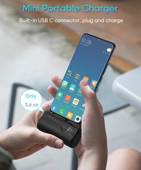 Mini Portable Charger 5000mAh, USB C Power Bank Charging Battery Pack, External Backup Phone Charger Compatible with iPhone 15, 15 Plus, 15 Pro Ma...